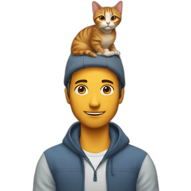 Man with cat on head emoji