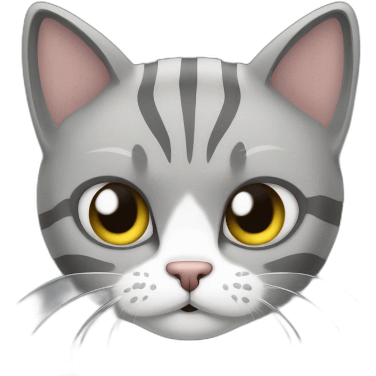 Cat, grey strips, Brazilian short hair cat, angry emoji