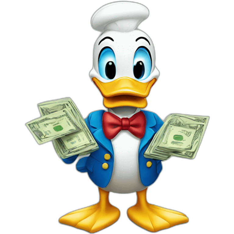 Donald Duck with money emoji