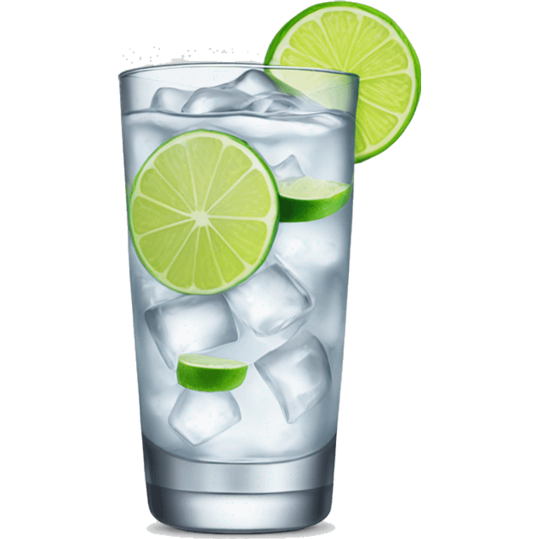 Vodka tonic with a lime emoji