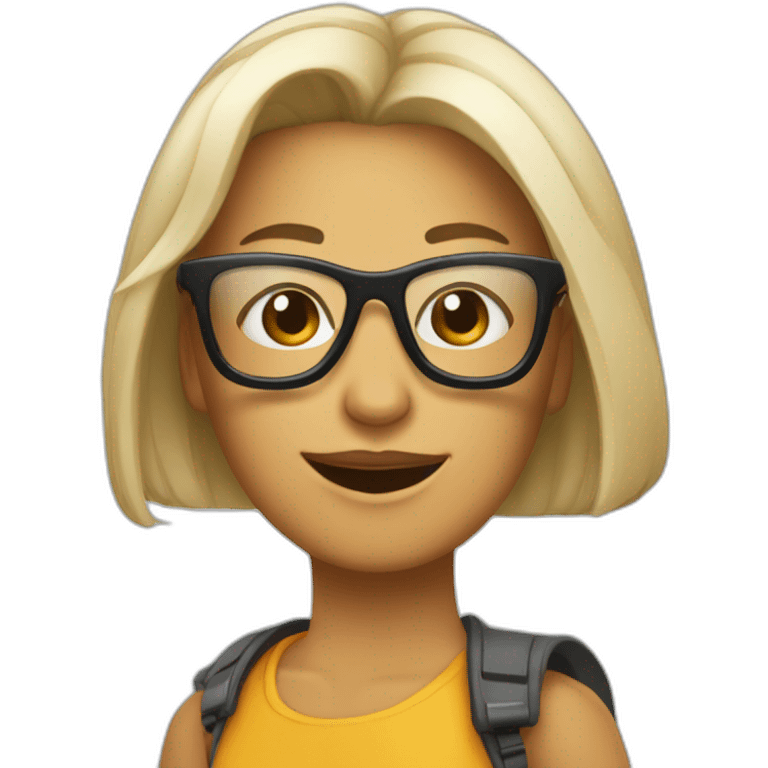 Angie con gafas y escoba emoji