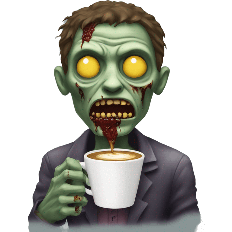 zombie with coffee  emoji