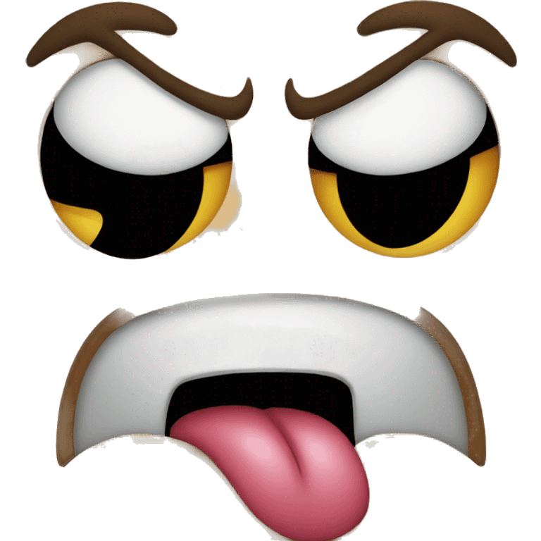 Angry face with the tongue out emoji