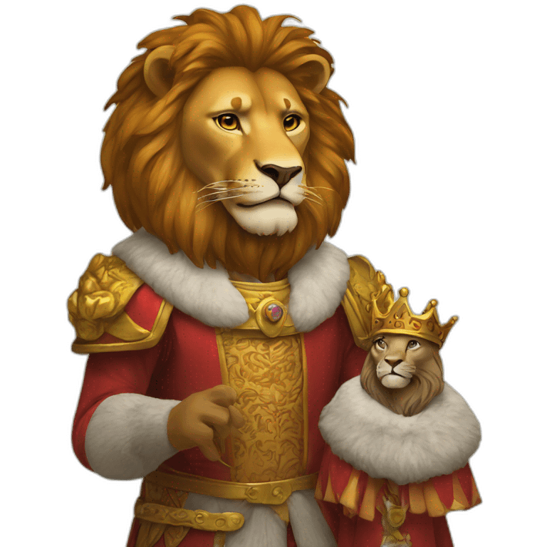 King with lion emoji