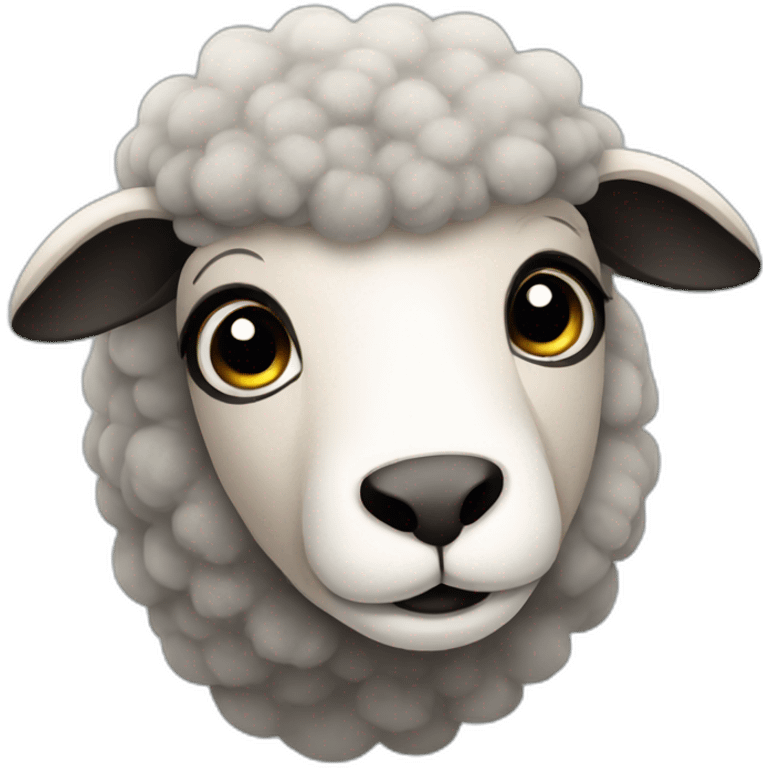 sheep with black hair emoji