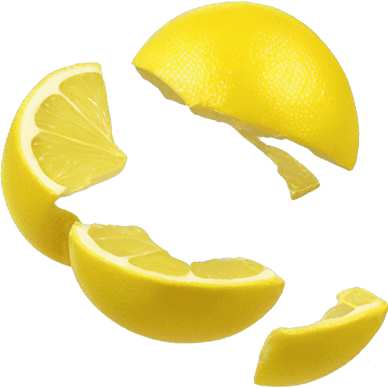 cracked lemon like the broken hart emoji