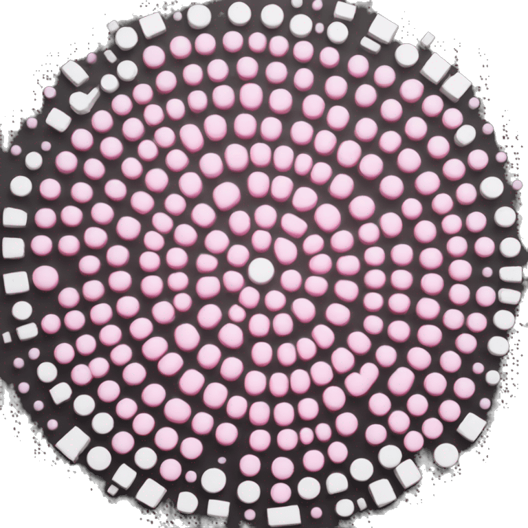 circle which pink and white with microchips inside emoji