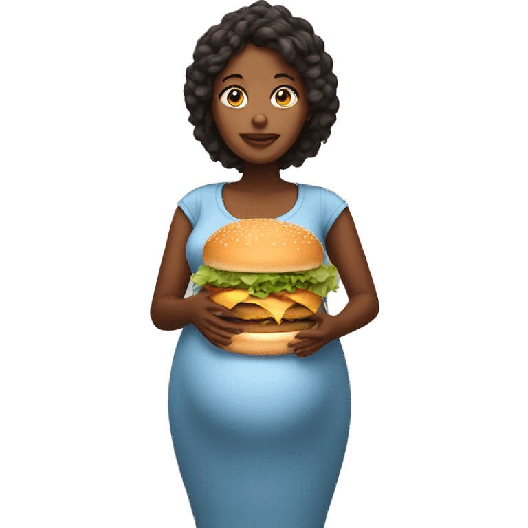 pregnant with burger emoji