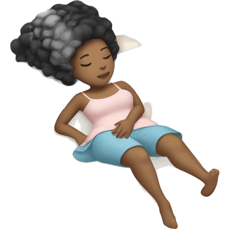 Black hair light skin girl sleeping  emoji