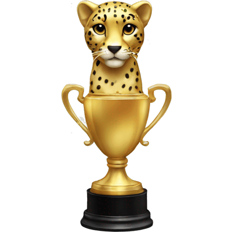 golden side view gepard with trophy emoji