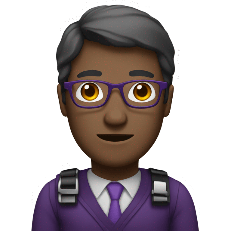 avatar with purpel colors for a man waring glasses  emoji