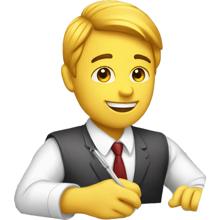 Sales man writing an offer emoji