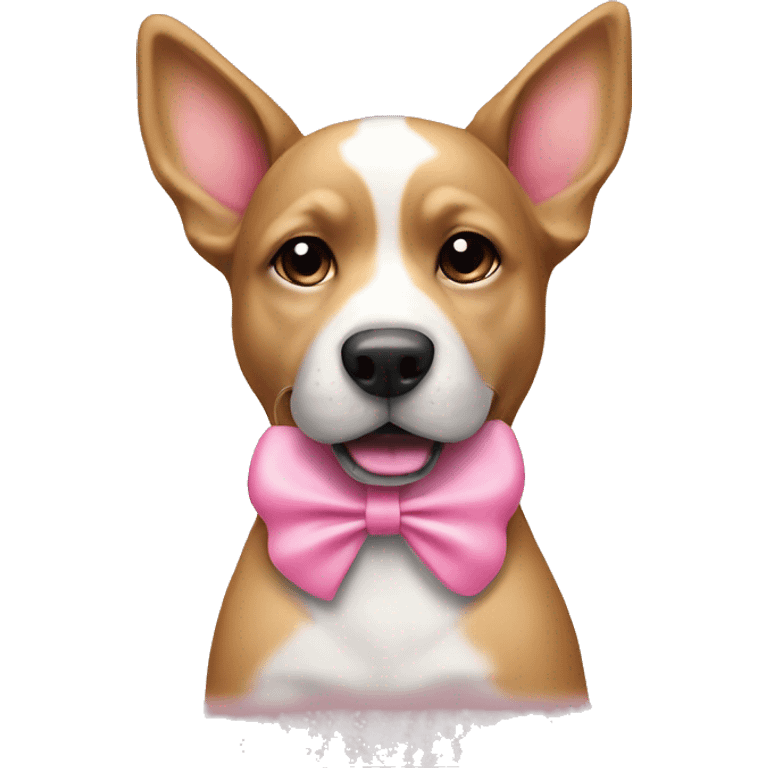 Dog with pink bow ￼ emoji