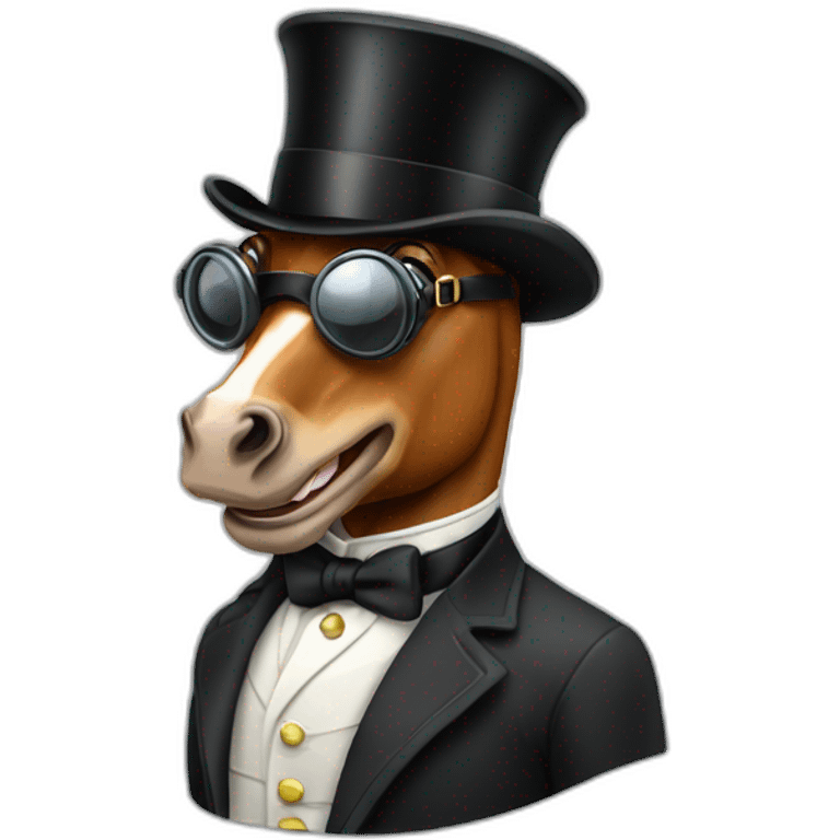 horse racing jockey with a monocle emoji