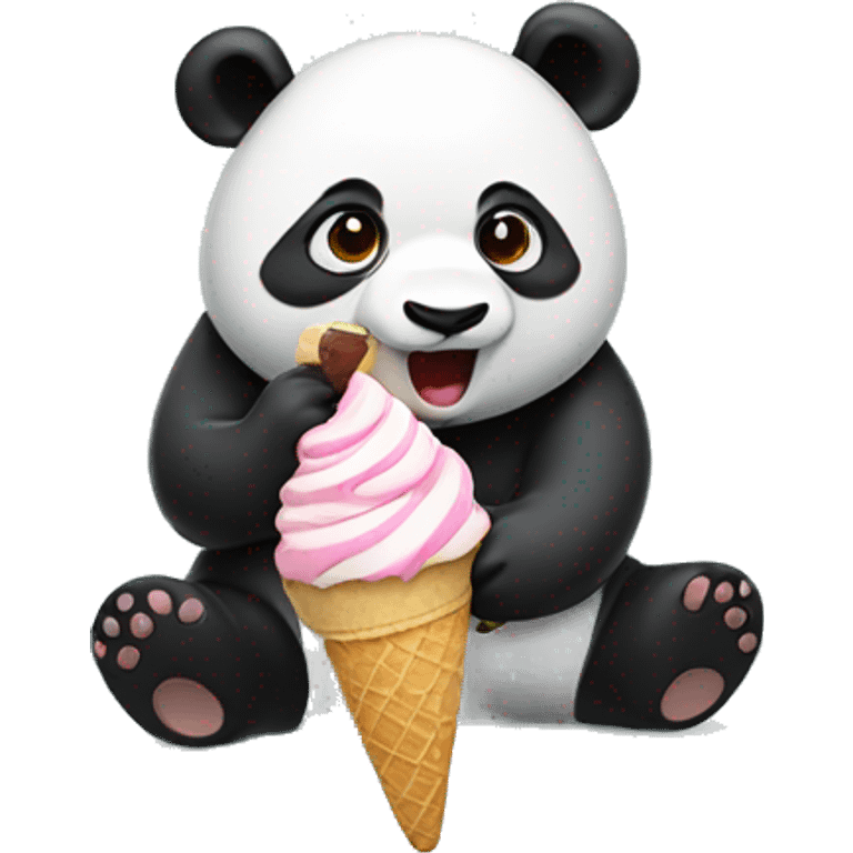 Panda eating ice cream emoji