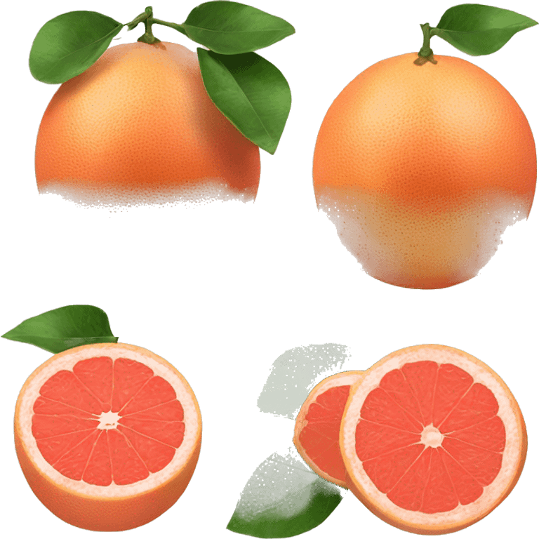 Two Grapefruit with leaves emoji