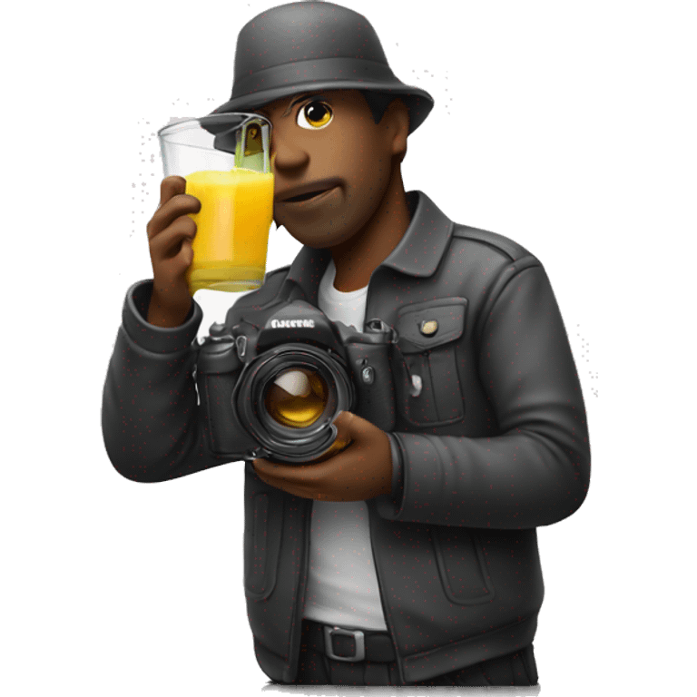 photographer with juice emoji