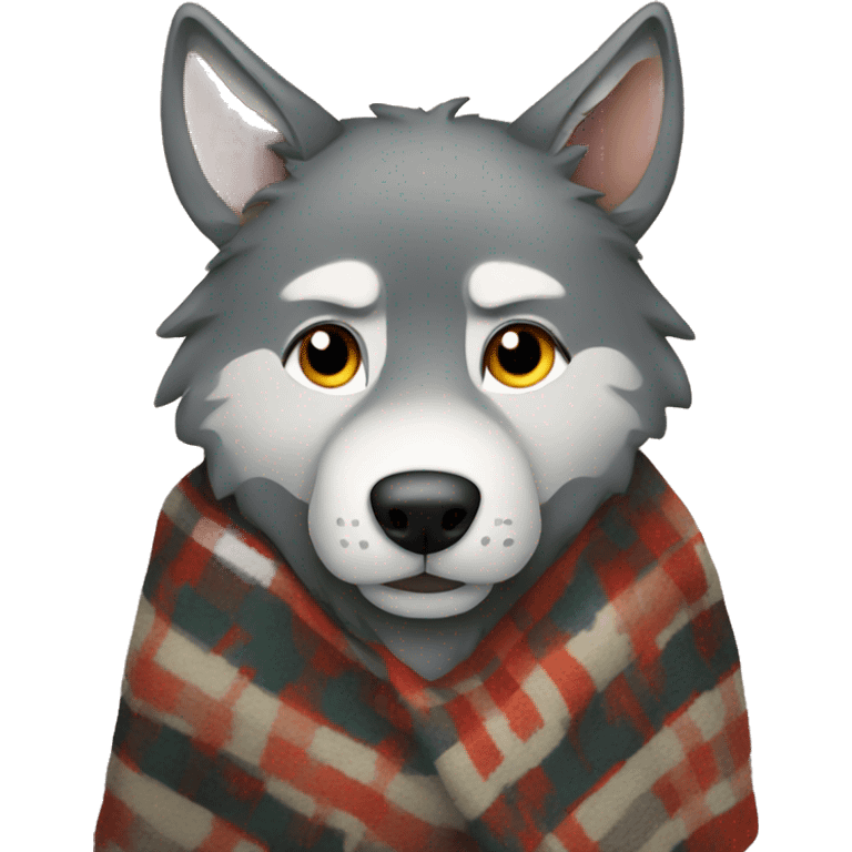 Wolf with a blanket emoji