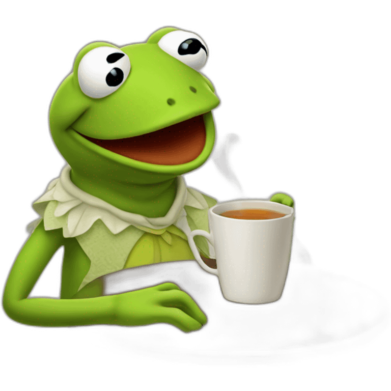 kermit the frog drinking tea emoji