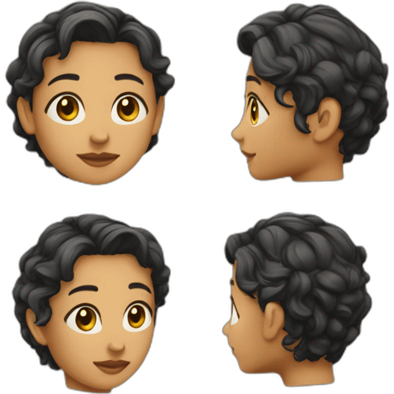 avatar feminina cacheada corpo inteiro emoji