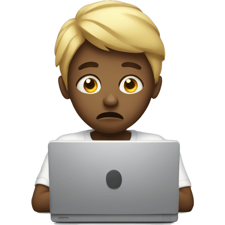 Stressed at laptop emoji