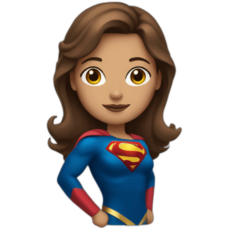 Superwoman with brown hair emoji