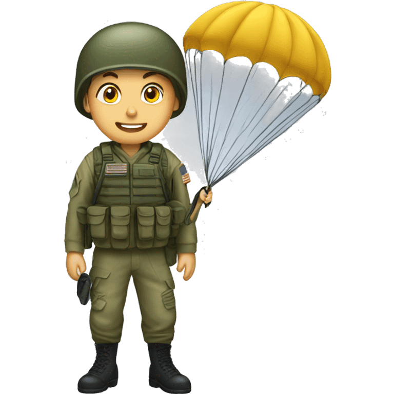 Military boy in parachute emoji