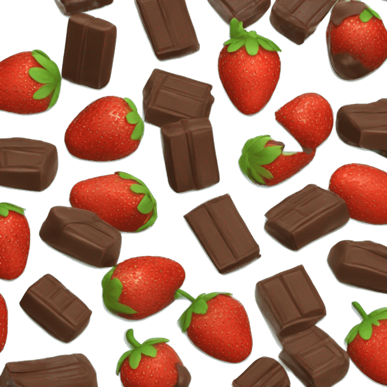 Morango com chocolate  emoji