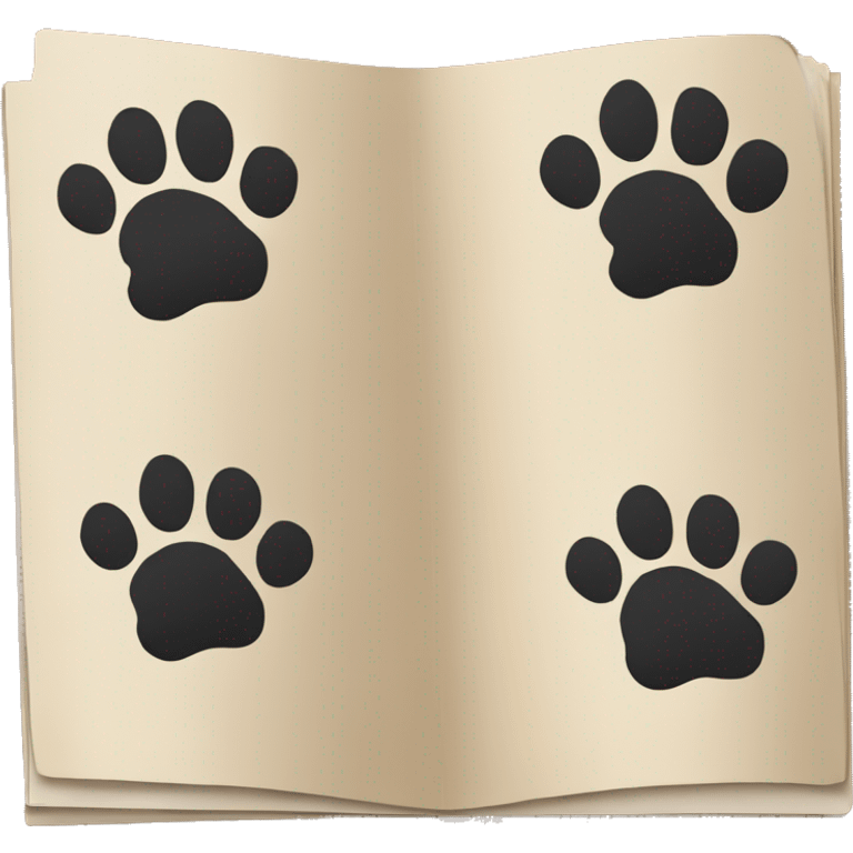 a folder of documents with a dog's paw print on it emoji