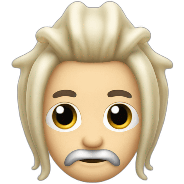 a squid with spikes bleached hair and a goatee emoji