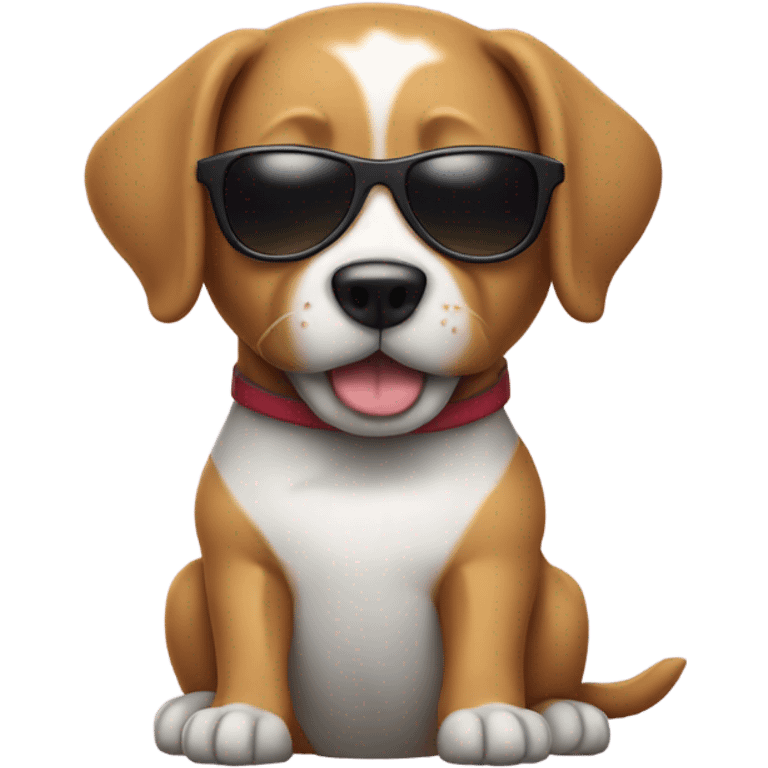 Dog with a t-shirt and a pair of sunglasses emoji