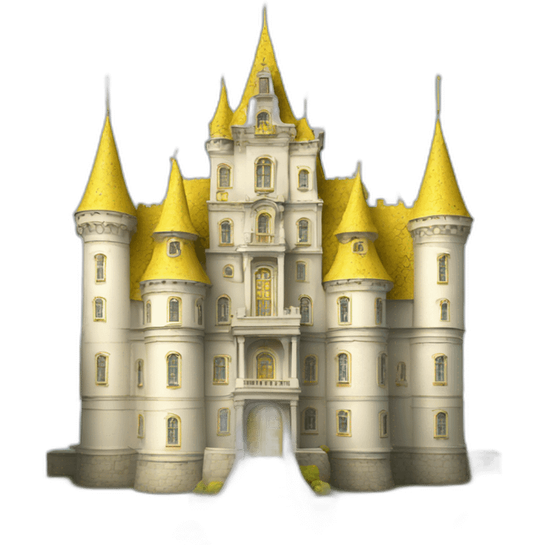 yellow white large symmetrical baroque castle emoji