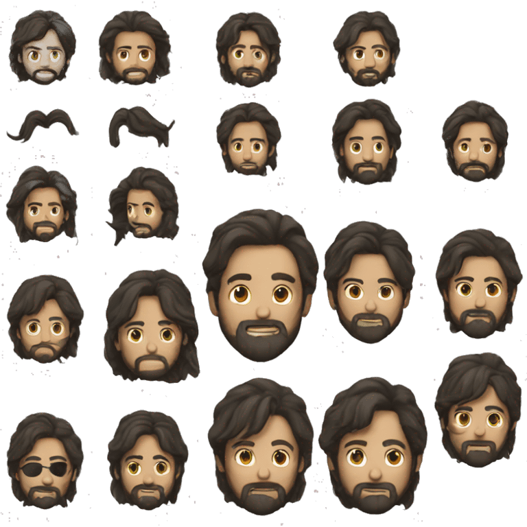 guy with beard and blakc long hair emoji