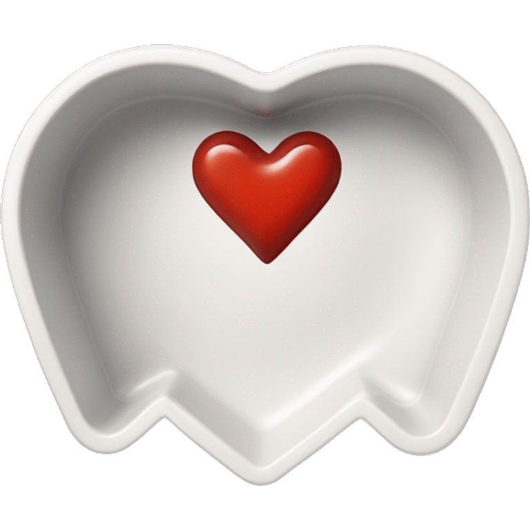 Realistic heart shaped detachable baking dish. emoji