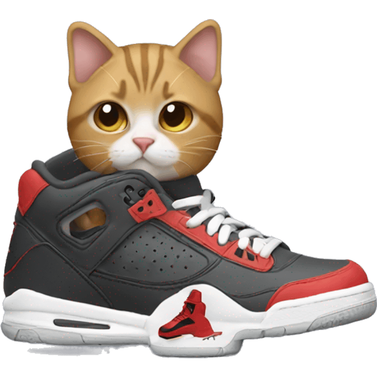 Cat with Jordan shoes and hoodie  emoji