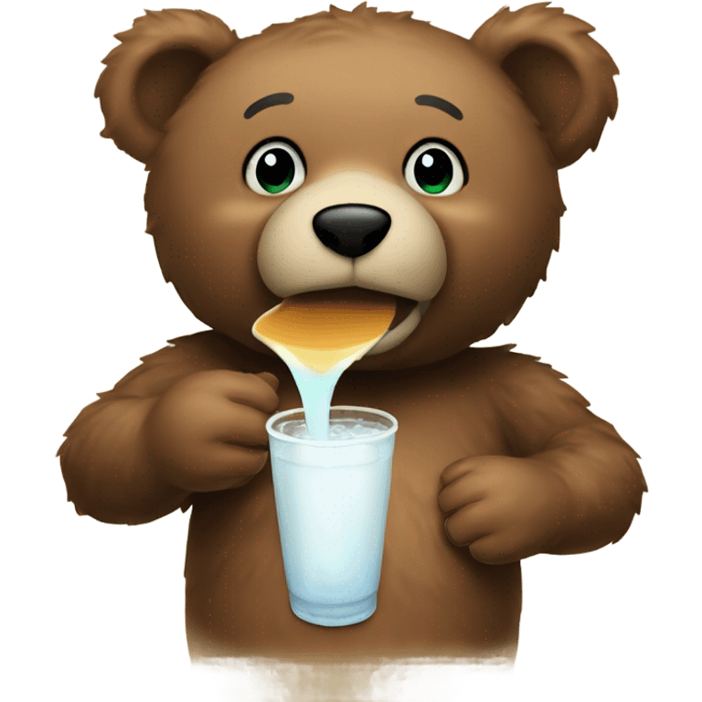 Teddy bear drinking bobba emoji