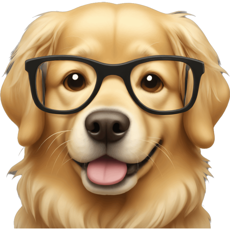 Golden retriever wearing glasses  emoji