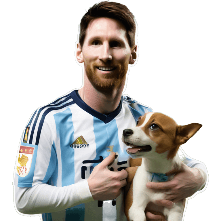 Messi avec chien  emoji