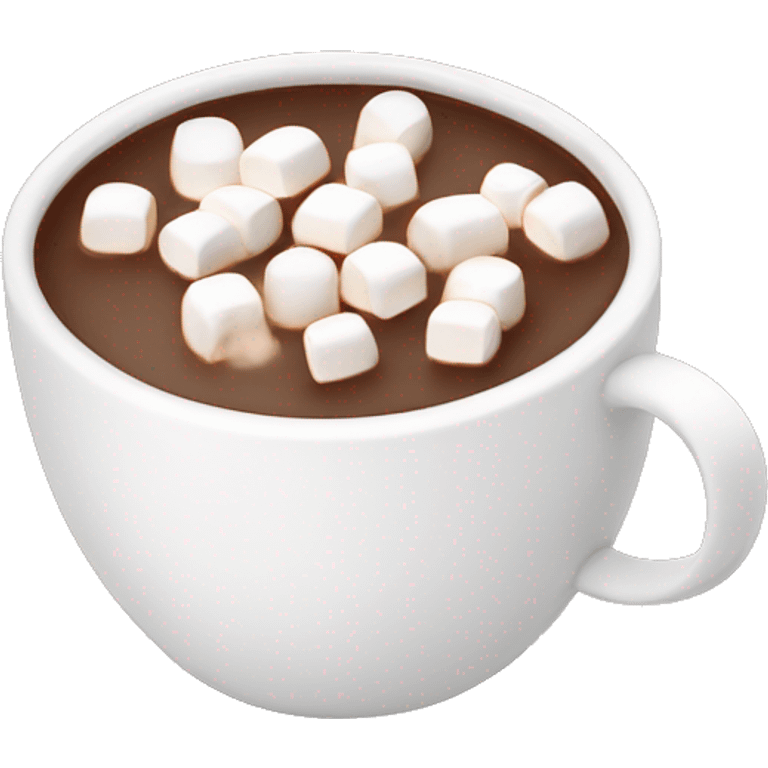 White mug of hot chocolate with marshmallows  emoji