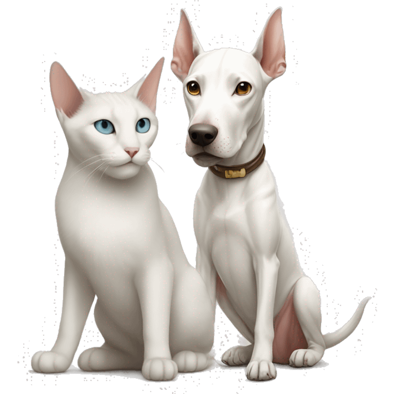 White cat and Doberman emoji