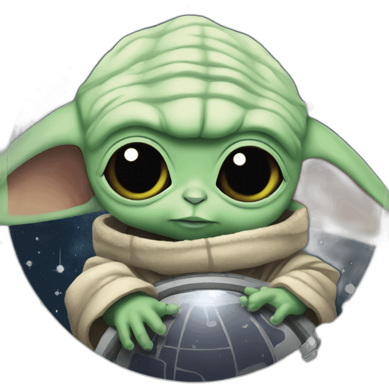 Baby yoda in space  emoji