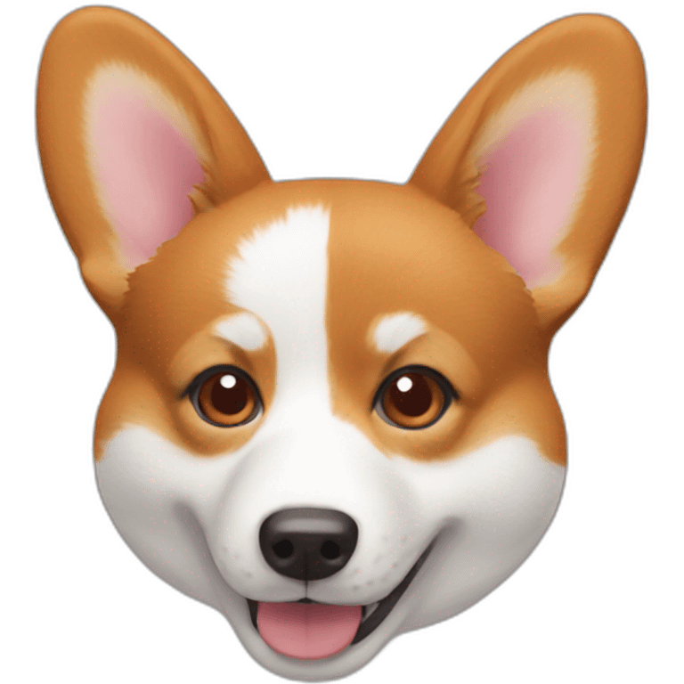 red and white corgi face emoji