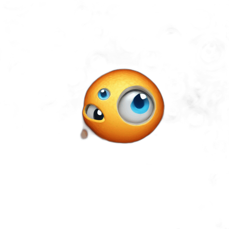 3d sphere with a cartoon lava texture with big calm eyes emoji