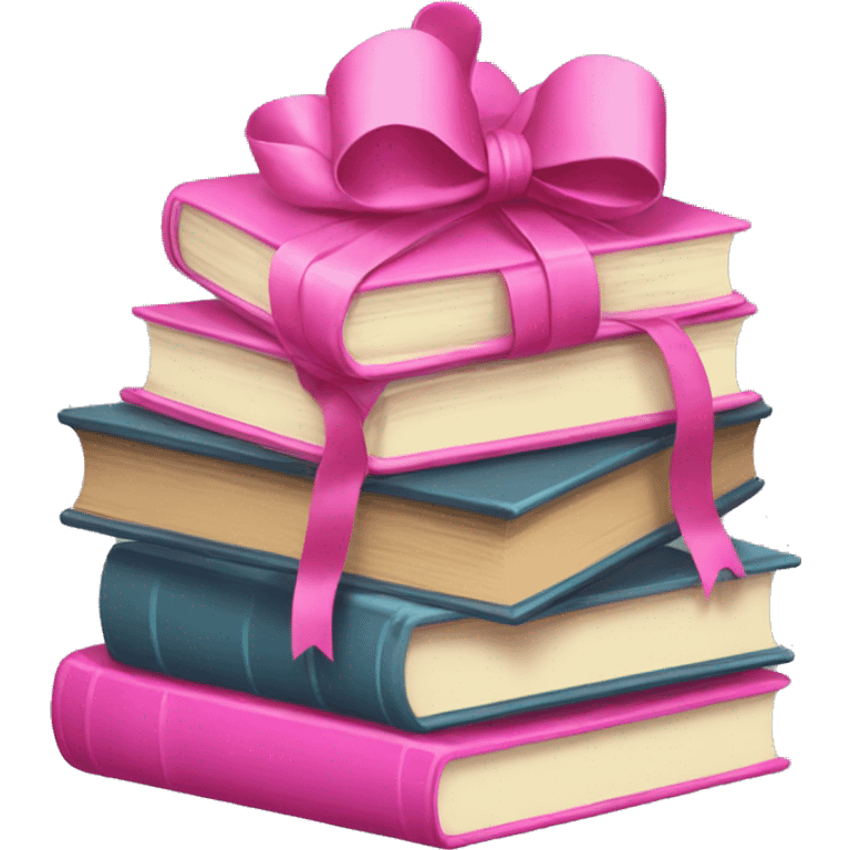 pink stack of books with bow emoji