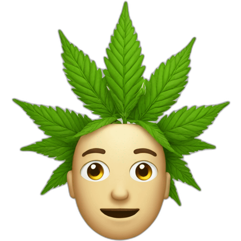 cannabis avec yeux emoji