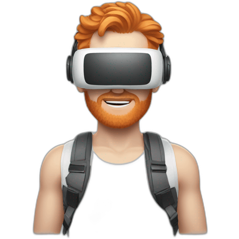 Ginger mean wearing VR headset emoji