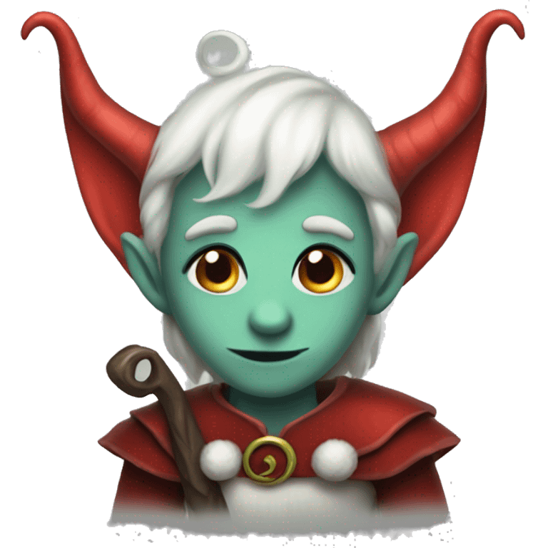 cute elf with devil with horns and tail emoji