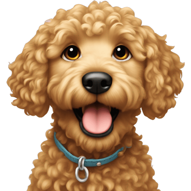 mini golden doodle happy curly emoji