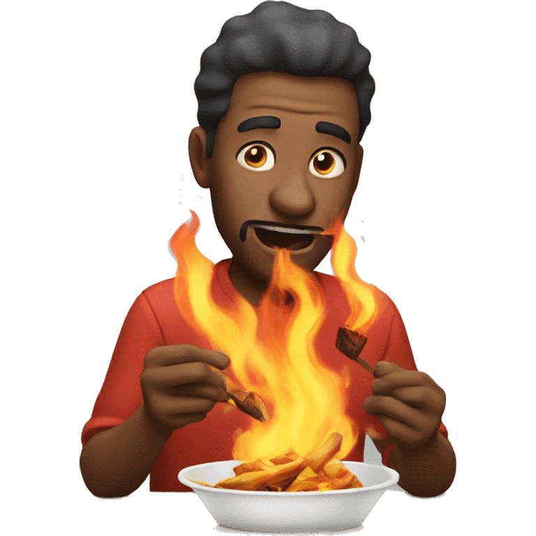 Man eating fire emoji