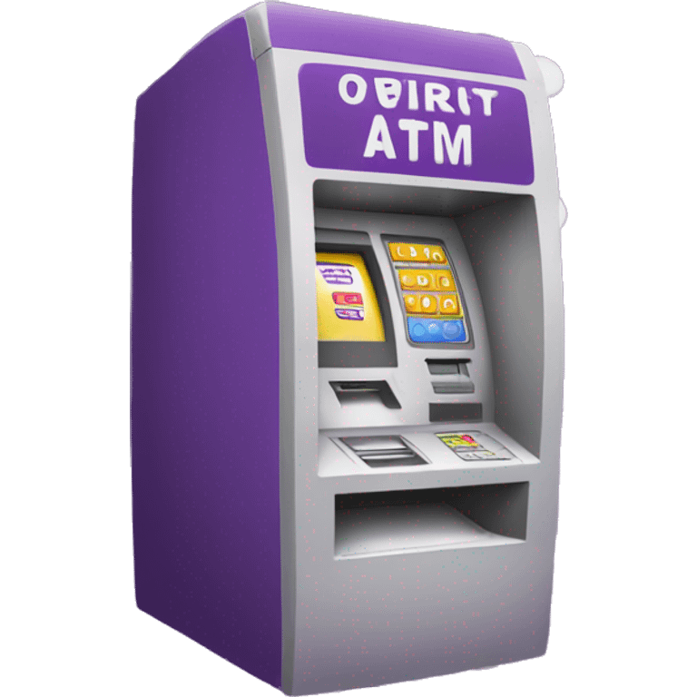 a purple atm with white polka dots  emoji